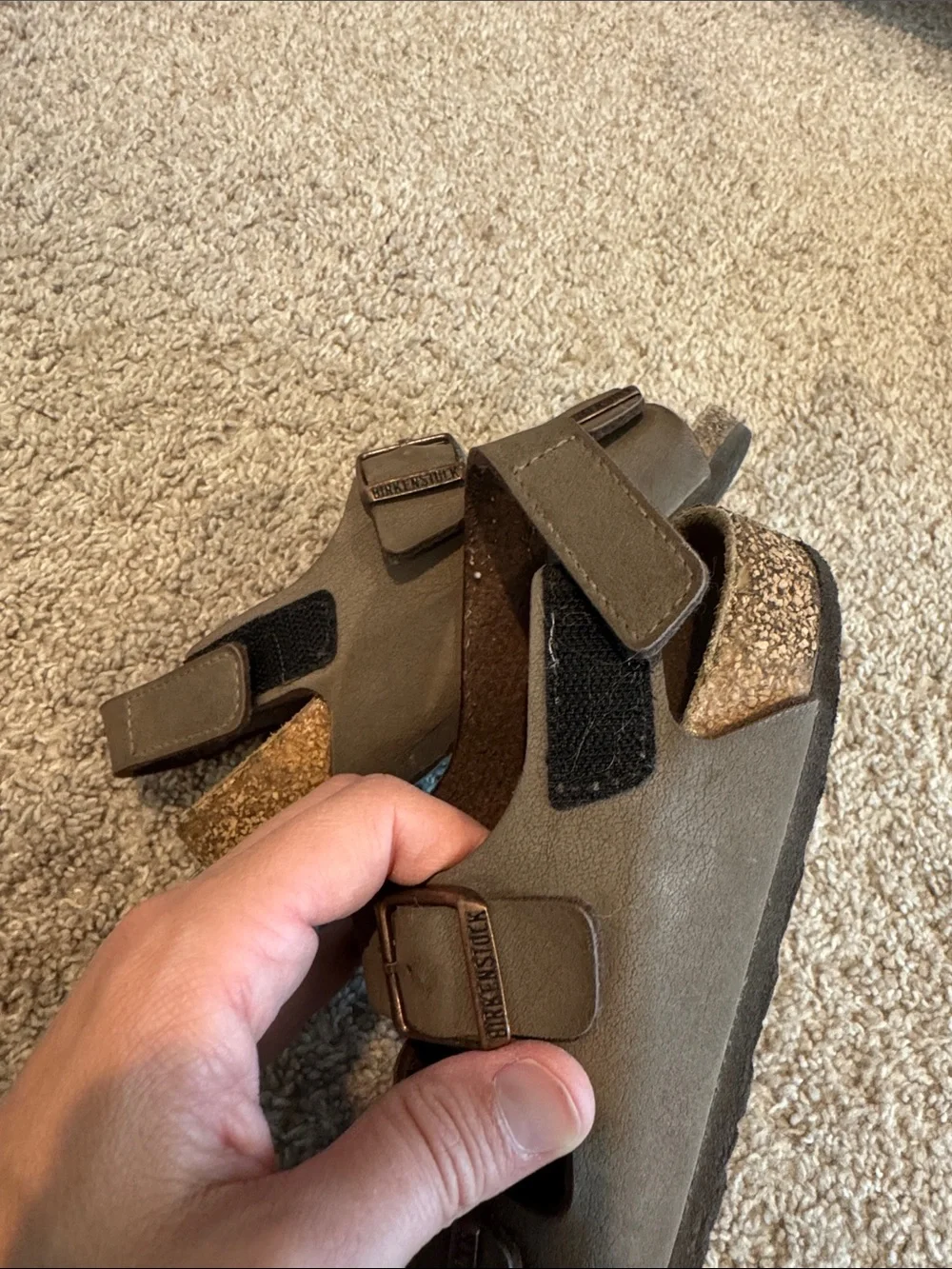 Kids Birkenstock Brown Adjustable Two-Strap Sandals